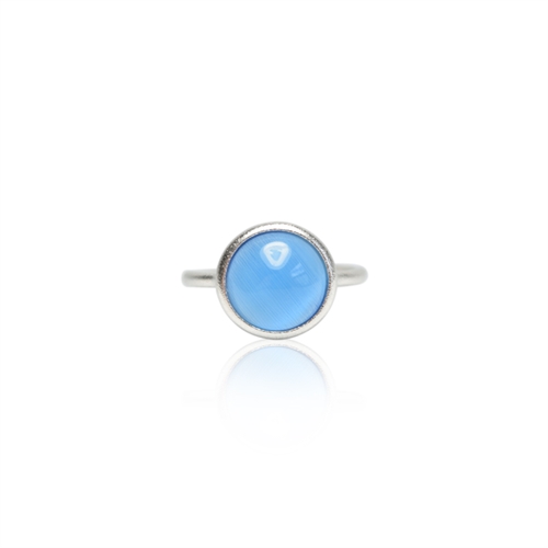 Ring - Cat Eye light blue forsølvet